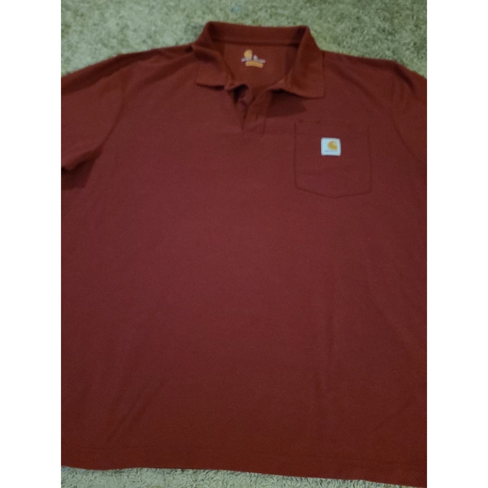 Carhartt Shirts Men's Size XL Red Polo Original Fit Short Sleeve Pockets